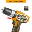 CORDLESS IMPACT DRILL 12V INGCO (CIDLI12201)