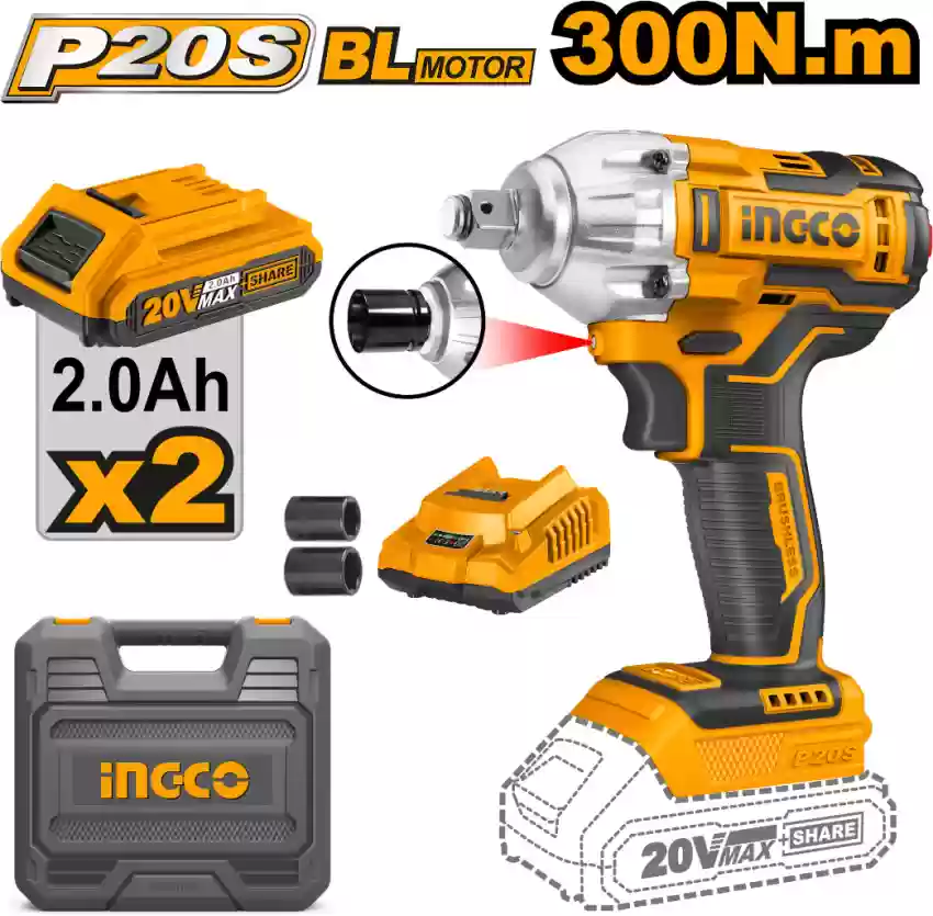 CORDLESS IMPACT WRENCH 300NM INGCO (CIWLI2038)