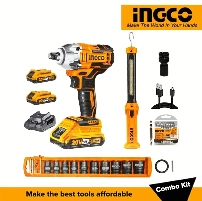 CORDLESS IMPACT WRENCH COMBO SET INGCO (COSLI23011)