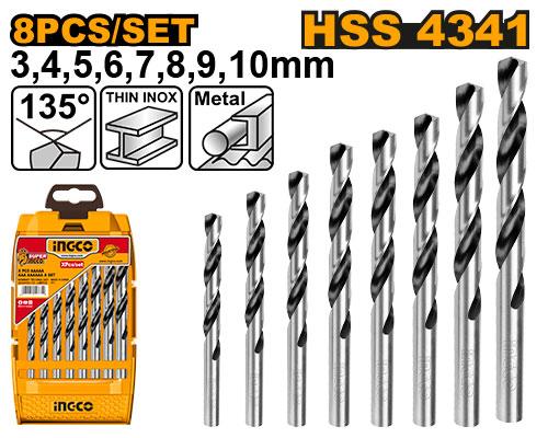 10 PCS HSS TWIST DRILL BITS SET INGCO [AKDB1088]