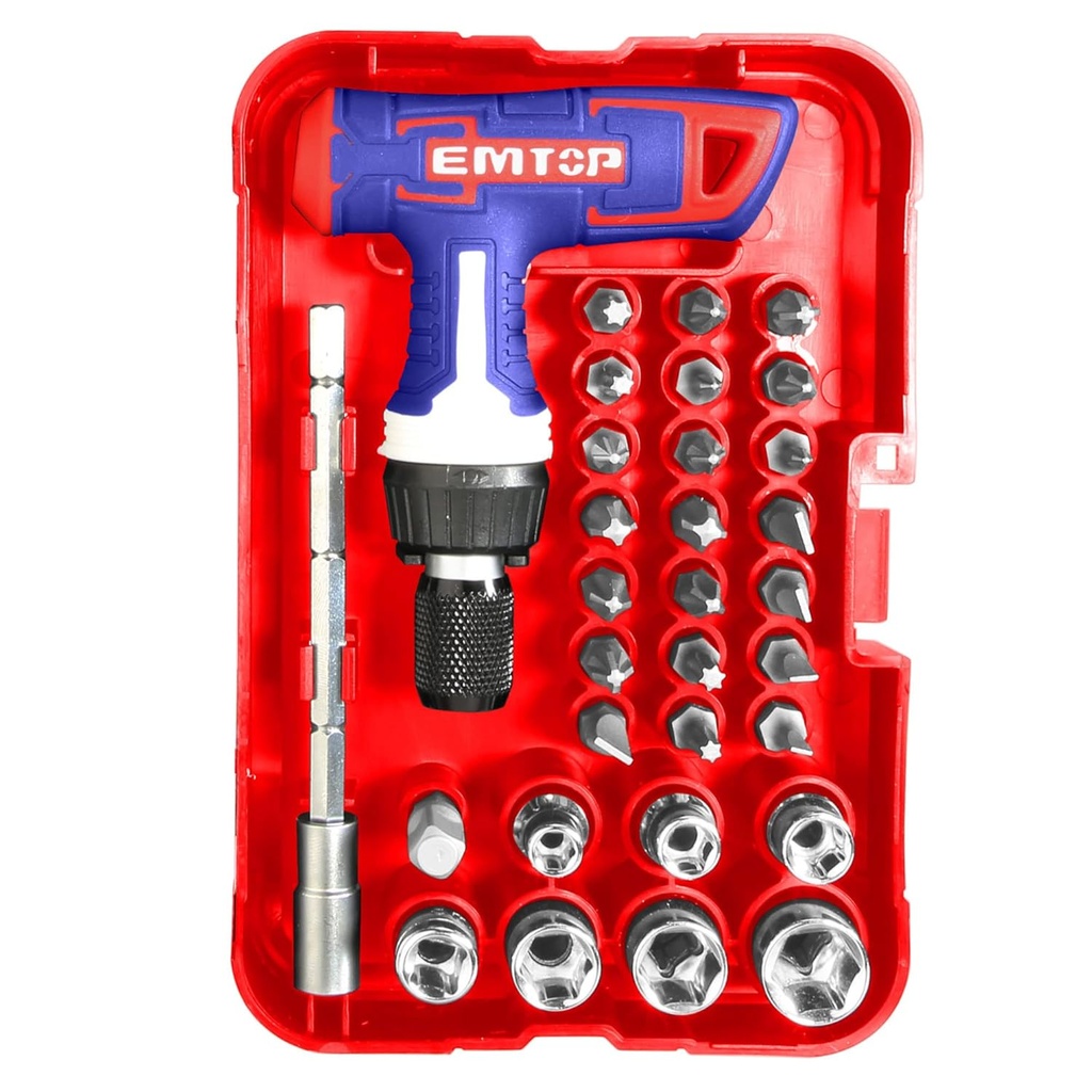 31PCS T HANDLE SCREWDRIVER SET EMTOP (EBST03102)