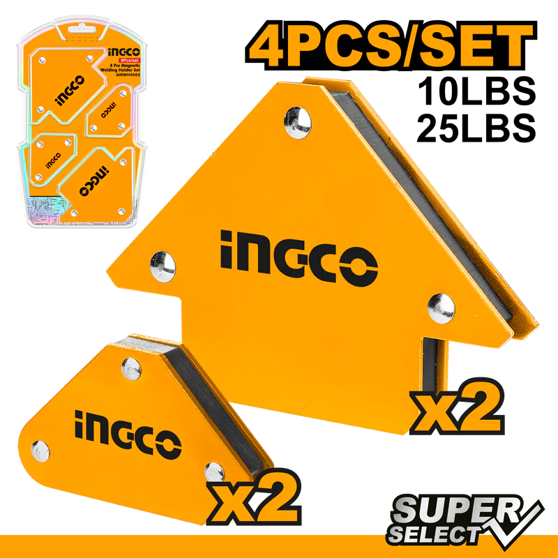 4 PCS MAGNETIC WELDING HOLDER SET INGCO (AMWH4062)