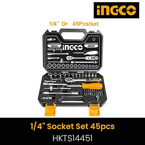 45PCS 1/4 SOCKET SET (HKTS14451)