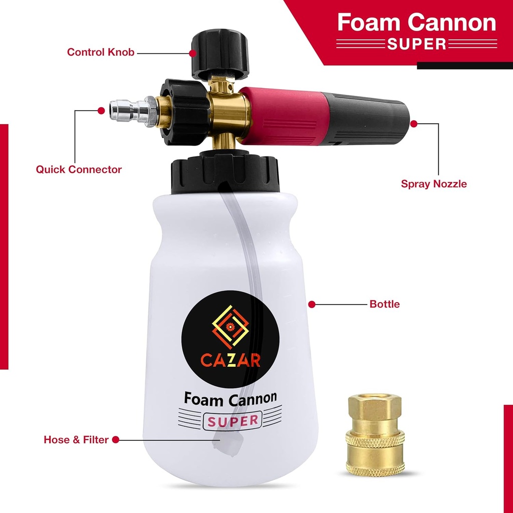 FOAM BOTTLE WITH BRASS CONN* CAZAR PRO