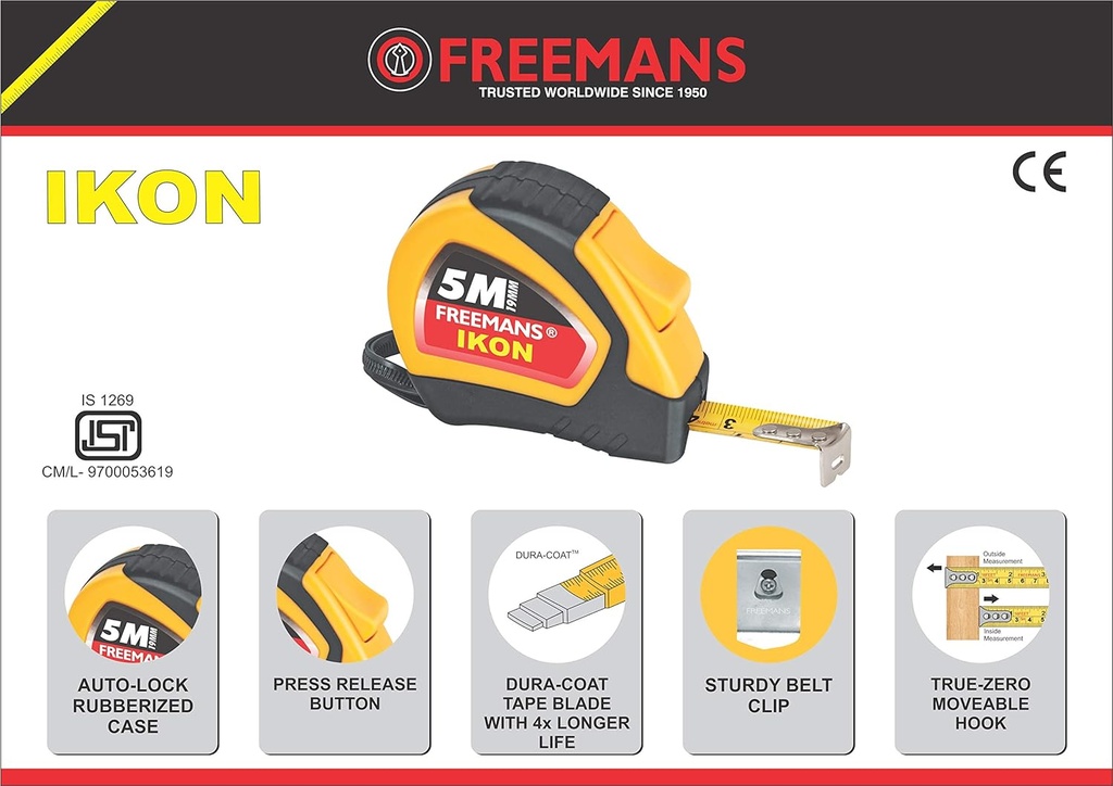 FREEMANS MEASUREMENT TAPE 5MTR