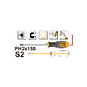 GO-THROUGH SCREWDRIVER INGCO (HGTS68PH2150)