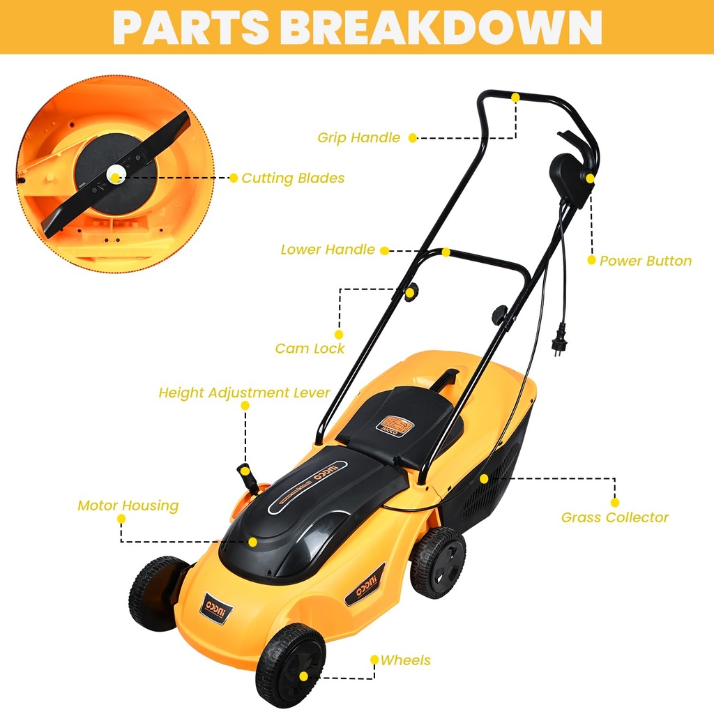 ELECTRIC LAWN MOWER 1600W (LM383)