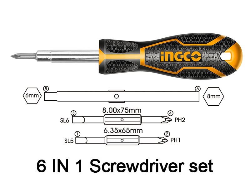 6 IN 1 SCREWDRIVER INGCO (AKISD0608)