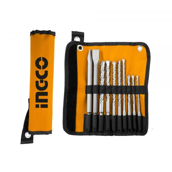 10 PCS HAMMER DRILL BITS & CHISELS INGCO [AKD2101]