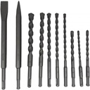 10 PCS HAMMER DRILL BITS & CHISELS INGCO [AKD2101]