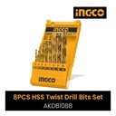 10 PCS HSS TWIST DRILL BITS SET INGCO [AKDB1088]