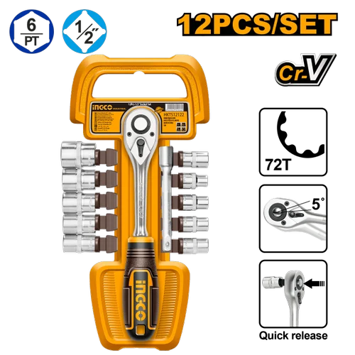 12 PCS 1/2 SOCKET SET INGCO (HKTS12122)