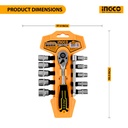 12 PCS 1/4 SOCKET SET INGCO (HKTS14122)