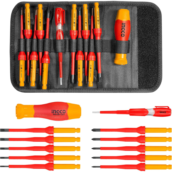 12 PCS INSULATED SCREWDRIVER SET INGCO (HKISD1201)