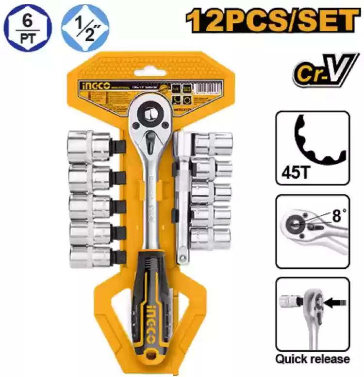 12PCS 1/2 SOCKET SET (HKTS12122)