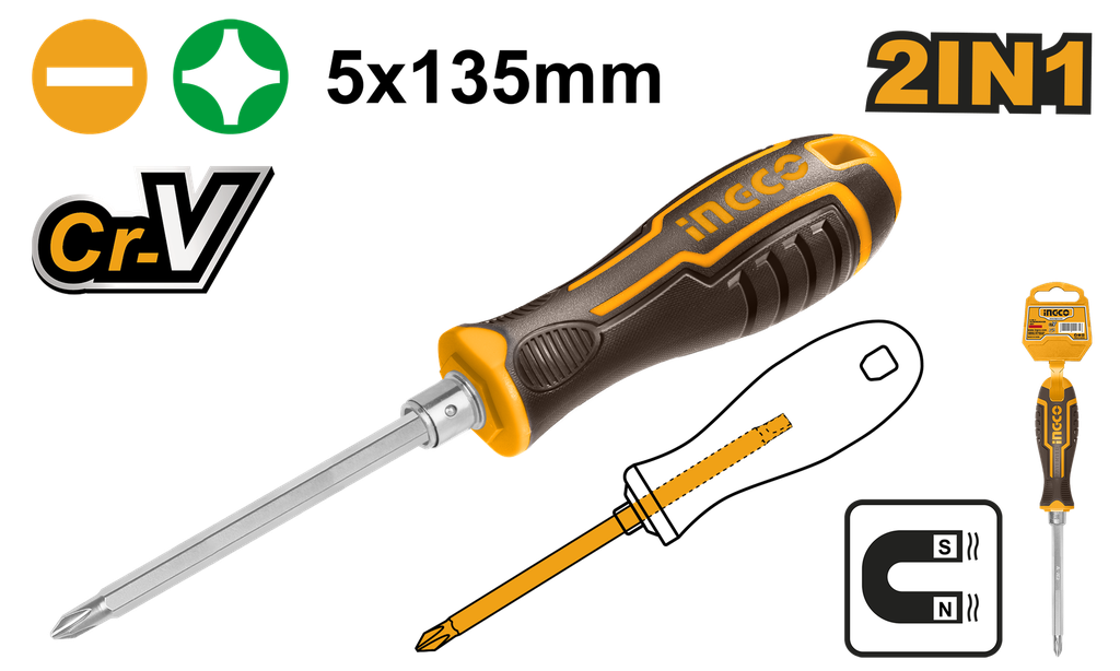 2 IN 1 SCREWDRIVER INGCO (AKISD0203)