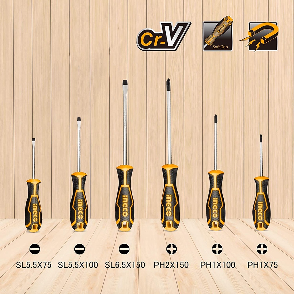 6 PCS SCREWDRIVER SET INGCO (HKSD0628)