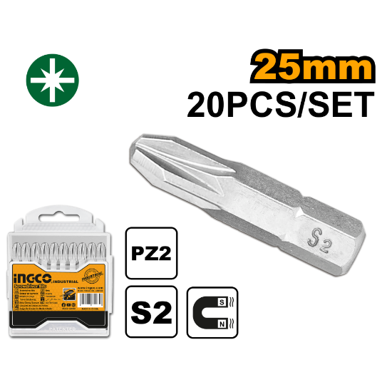 20 PCS SCREWDRIVER BITS SET INGCO (SDB11PZ213)