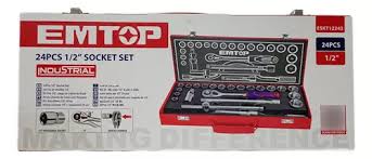 24 PCS 1/2" SOCKET SET EMTOP (ESKT12243)