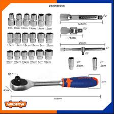 24 PCS 1/2" SOCKET SET WADFOW (WST2L24)