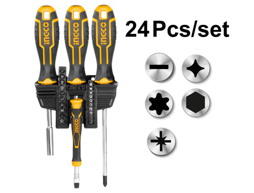 24PCS SCREWDRIVER & BIT SET INGCO (HKSDB02482)