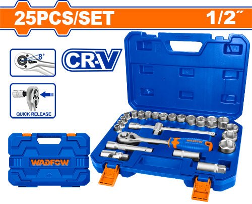 25PCS 1/2 SOCKET SET WADFOW (WST2D25)