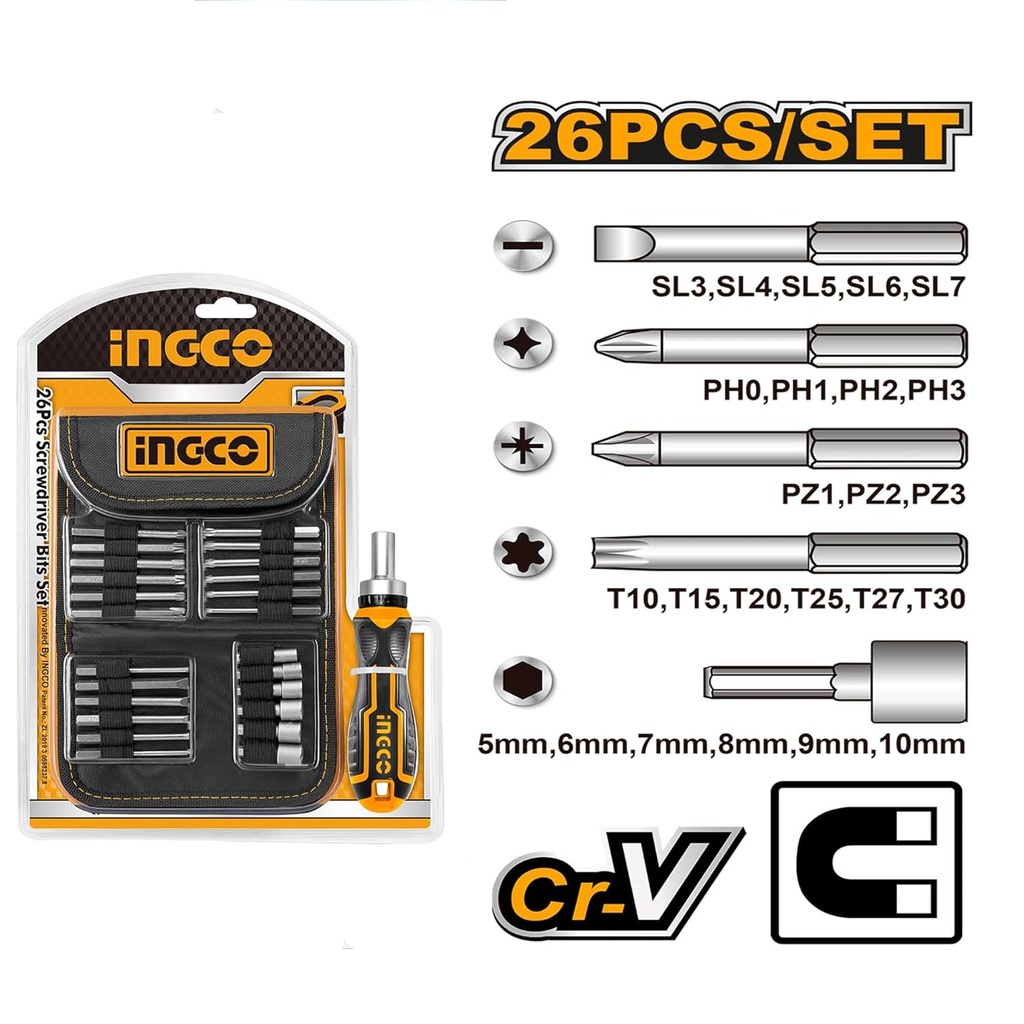 26 PCS SCREWDRIVER SET INGCO (HKSDB0268)