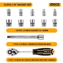27 PCS 1/4 SOCKET SET INGCO (HKTS14271)