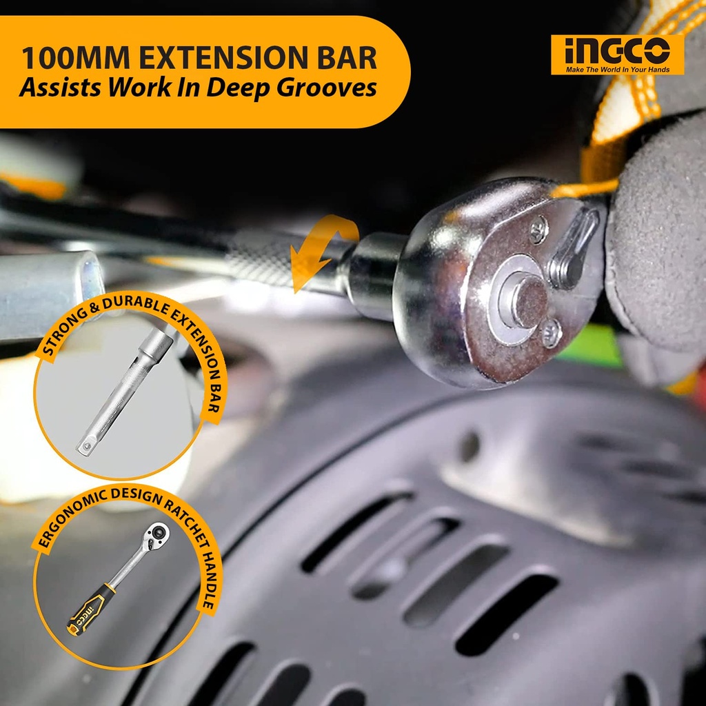 27 PCS 1/4 SOCKET SET INGCO (HKTS14271)