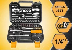 45PCS 1/4 SOCKET SET (HKTS14451)