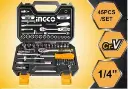 45PCS 1/4 SOCKET SET (HKTS14451)