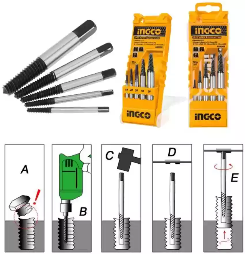 5 PCS SCREW EXTRACTOR SET (ASE008)