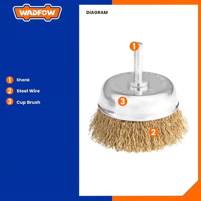 5 PCS WIRE CUP BRUSH SET WADFOW (WCE6401)