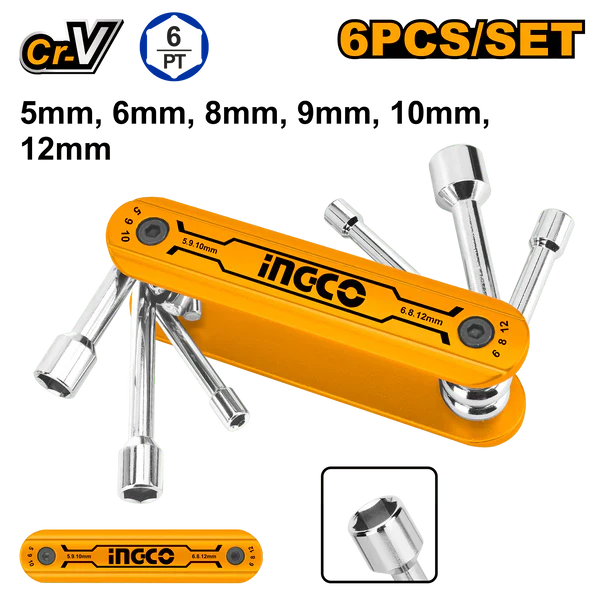 6 PCS FOLDING NUT DRIVER SET INGCO (HFND0601)