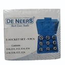 9PCS E-SOCKET SET 1/2" DE NEERS