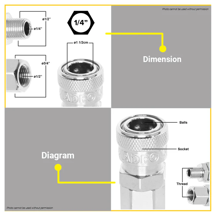 AIR QUICK COUPLER 1/4" WADFOW (WQP0953)
