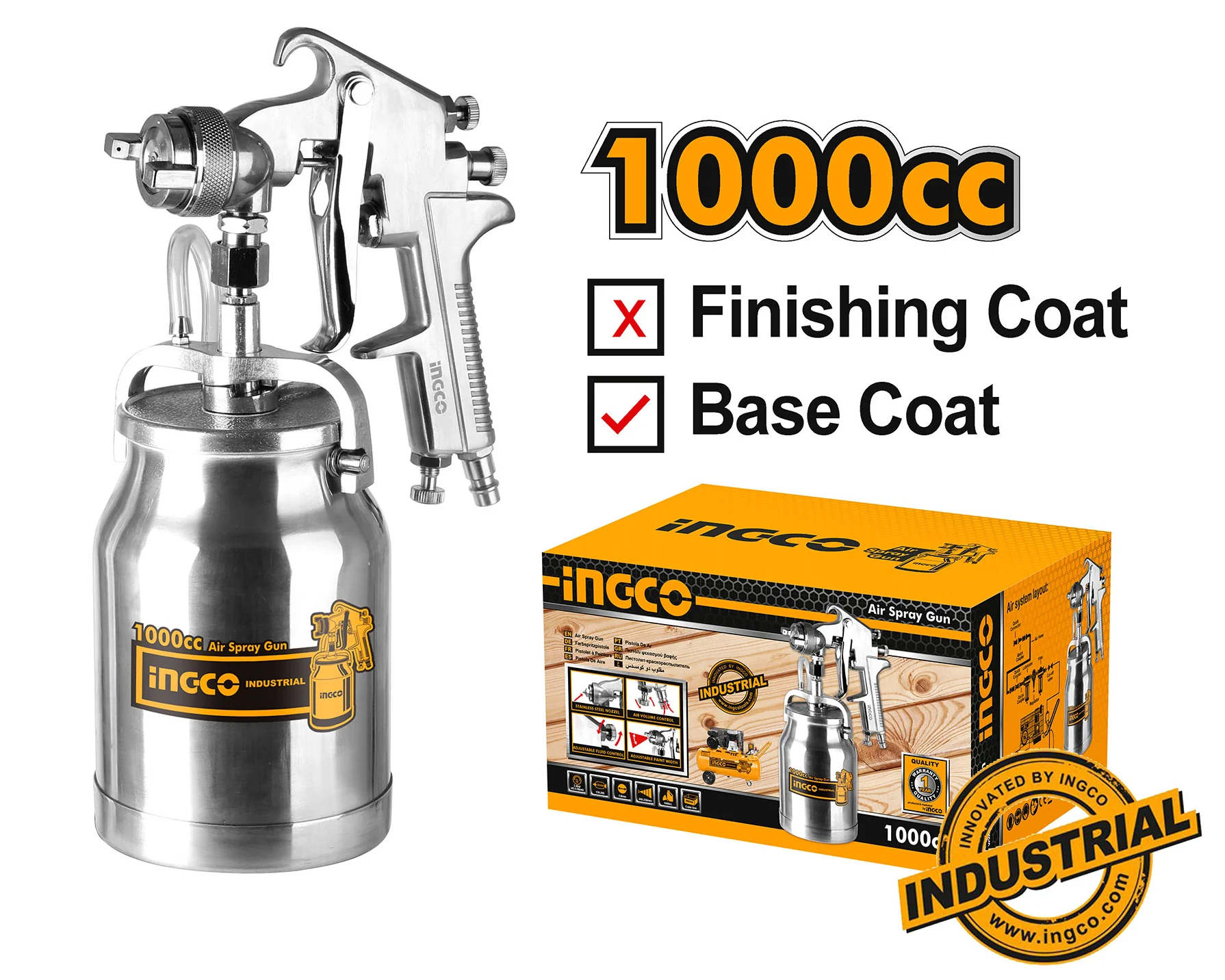 AIR SPRAY GUN 1000CC INGCO (ASG3102)