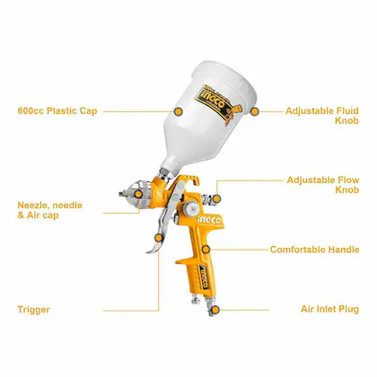 AIR SPRAY GUN 600CC INGCO (ASG1061)