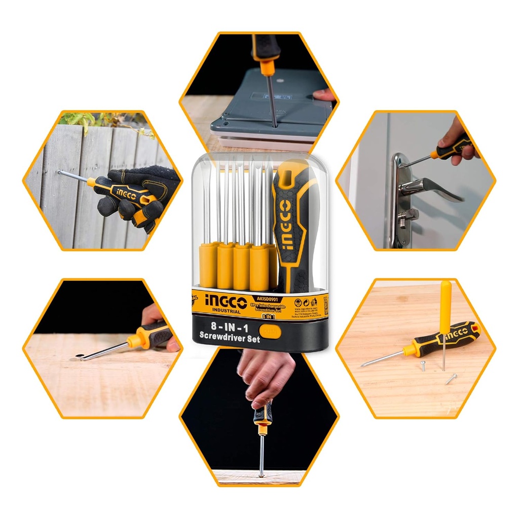 8 IN 1 SCREWDRIVER SET  INGCO (AKISD0901)