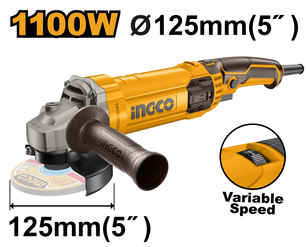 ANGLE GRINDER 1100W 125MM INGCO (AG1100385)