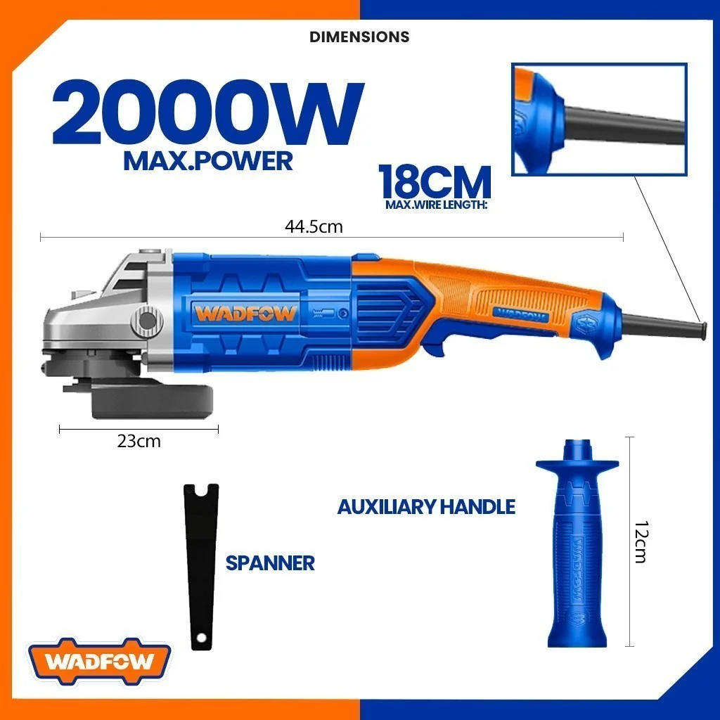 ANGLE GRINDER 2000W 9" WADFOW (WAG852001)