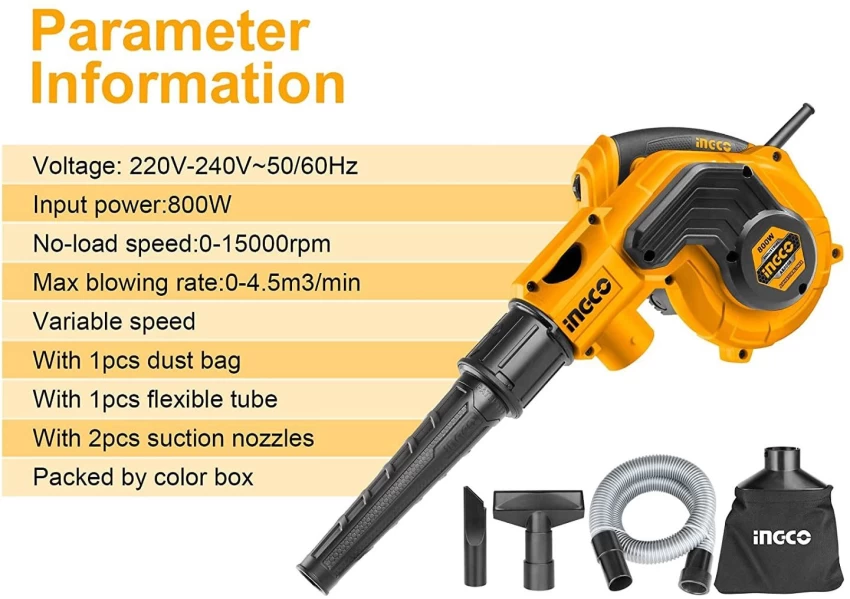 ASPIRATOR BLOWER 800W INGCO (AB8008)