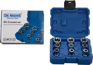 9PCS E-SOCKET SET 1/2" DE NEERS