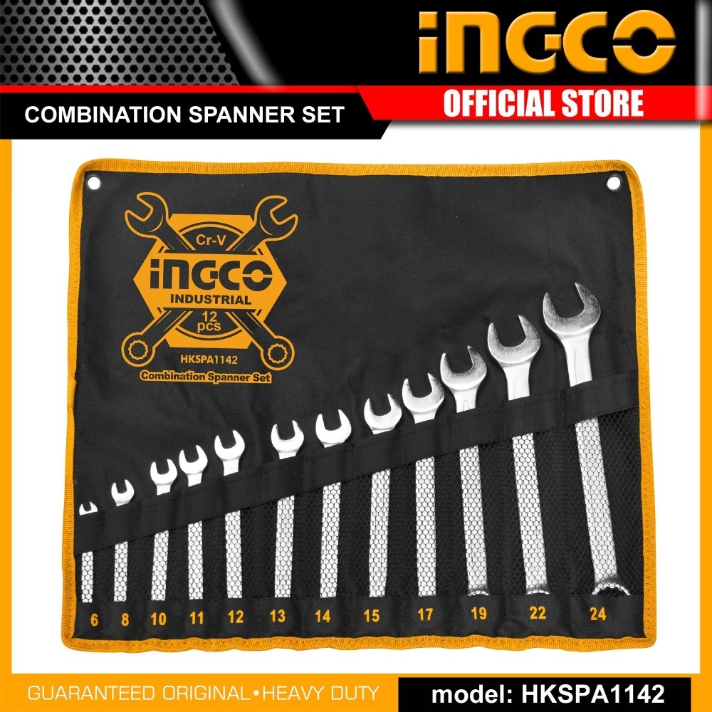COMBINATION SPANNER SET 6-24MM INGCO (HKSPA1142)