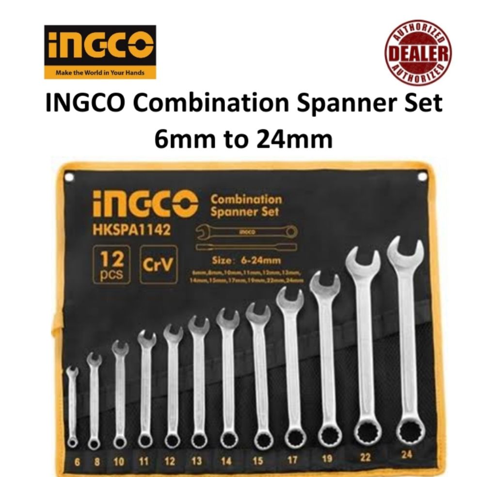 COMBINATION SPANNER SET 6-24MM INGCO (HKSPA1142)