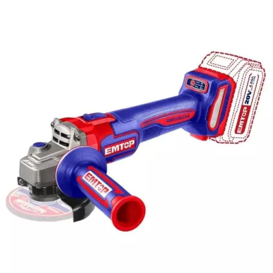 CORDLESS ANGLE GRINDER 100MM EMTOP (ELAG211041)