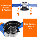 CORDLESS ANGLE GRINDER 4" 20V WADFOW (WLAPM11)