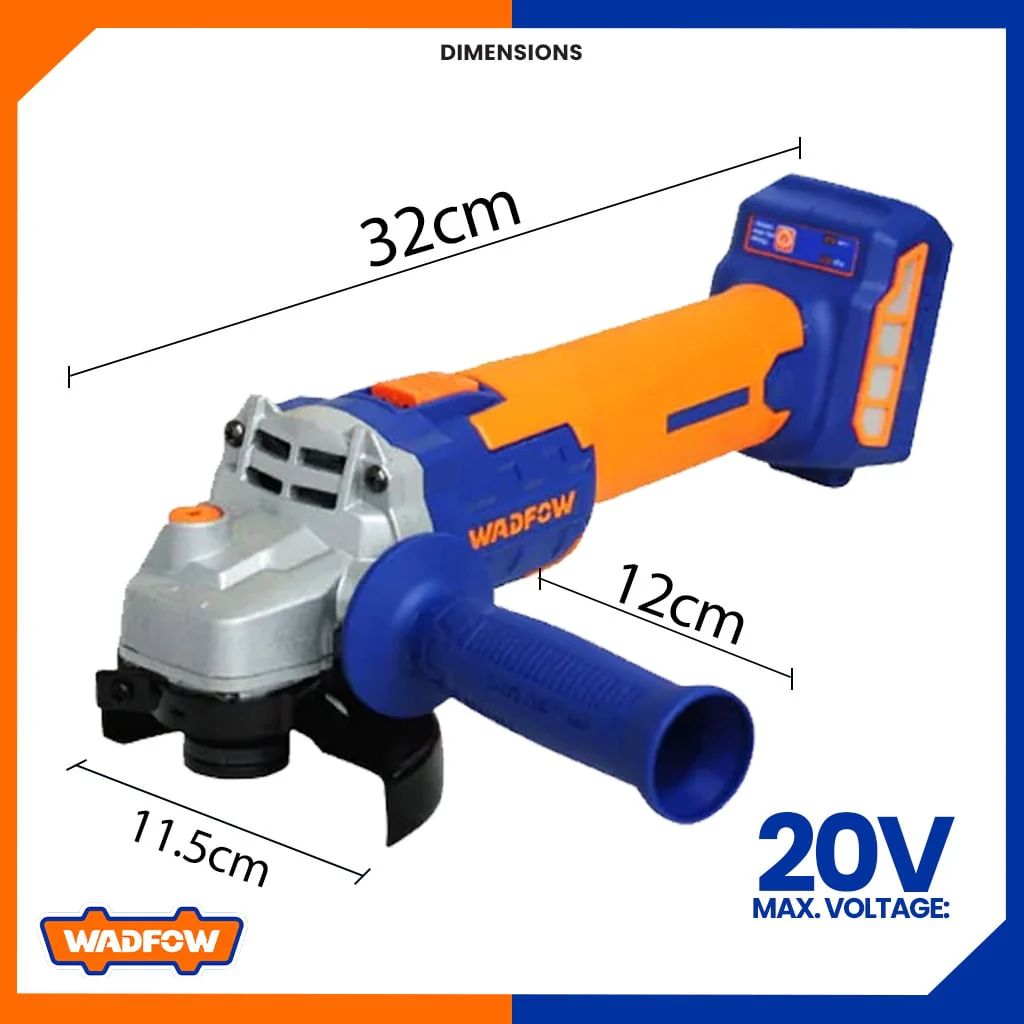 CORDLESS ANGLE GRINDER 4" 20V WADFOW (WLAPM12)