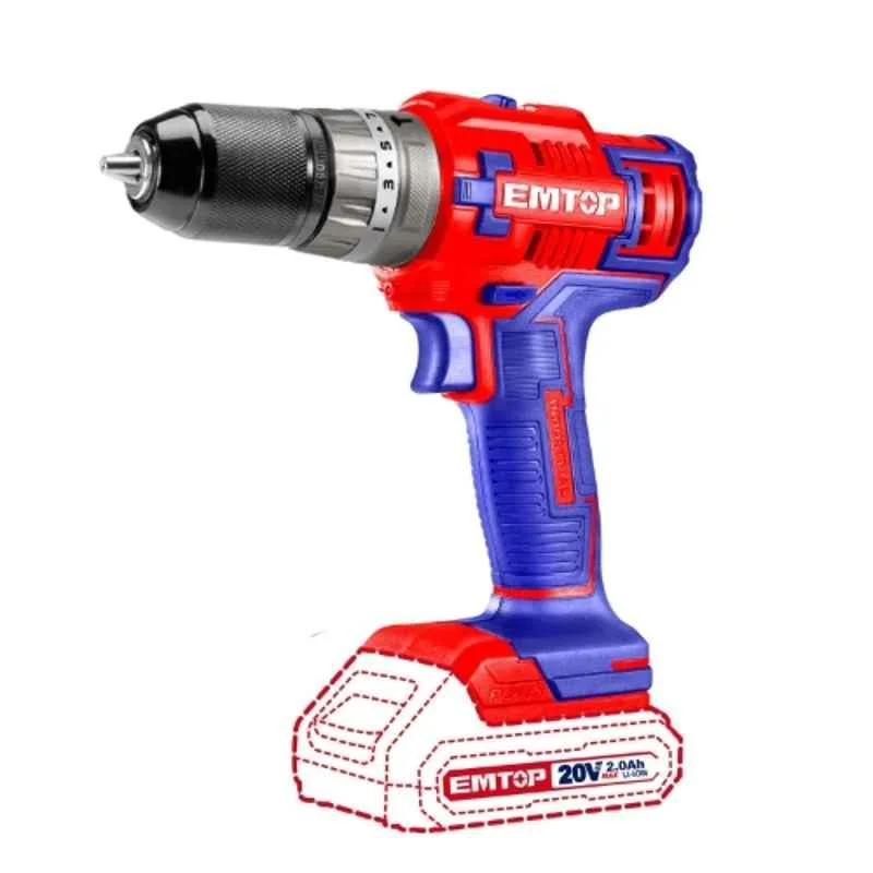 CORDLESS IMPACT DRILL 20V EMTOP (ECIDL6200128)