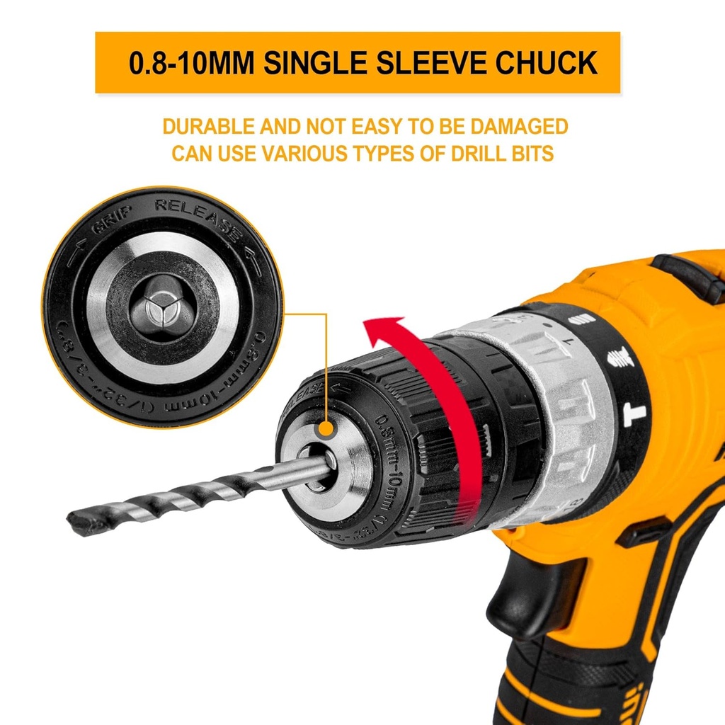 CORDLESS IMPACT DRILL 20V INGCO (CIDLI20012)